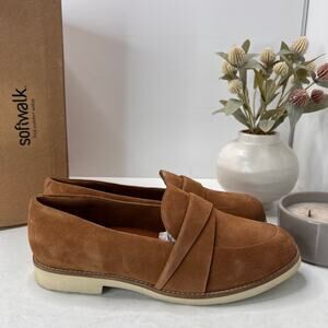 Softwalk Walsh Suede Moc Toe Loafer Camel S2369-272 Women's 12W